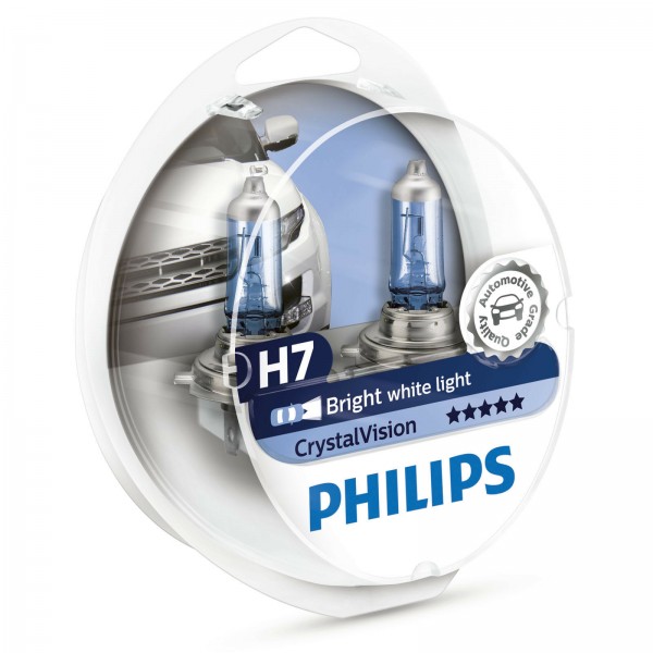  Philips H7 CrystalVision Ultra Upgraded Bright White