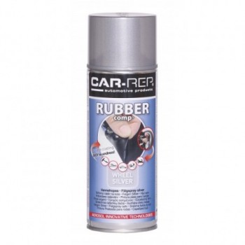 Car Rep Rubber comp Rubberized Spray Wheel Silver High Gloss 400ml